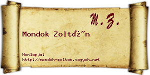 Mondok Zoltán névjegykártya