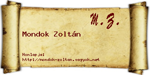 Mondok Zoltán névjegykártya